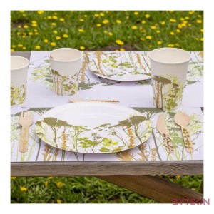 Mezei virág mintás papír tányéralátét, 40 db-os