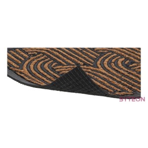 Art deco mintás gumi és kókuszrost lábtörlő, 75 x 45 cm