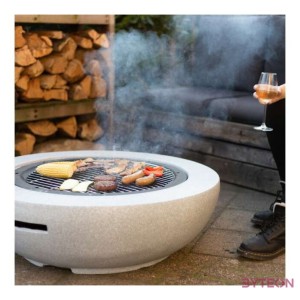 Kőhatású kerek tűzrakó, kiegészítőkkel, 90 cm átmérőjű