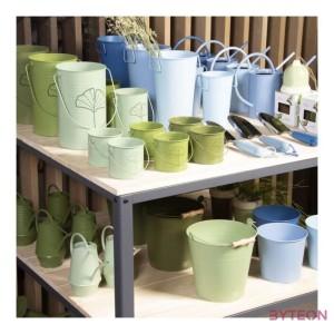 Fém vödör fa fogóval, 4,9 literes, mentazöld