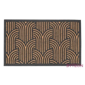 Art deco mintás gumi és kókuszrost lábtörlő, 75 x 45 cm