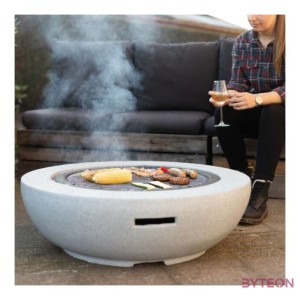 Kőhatású kerek tűzrakó, kiegészítőkkel, 90 cm átmérőjű