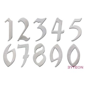 Modern acél házszám, 8