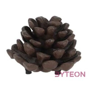 Öntöttvas gyertyatartó, fenyőtoboz alakú, 14 x 11 cm