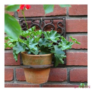 Fali virágtartó 10 cm-es átmérőjű cseréphez, öntöttvas