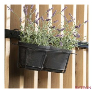 Korlátra akasztható virágtartó, 2 cserépnek