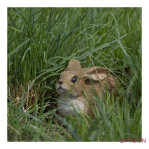 Fekvő nyúl polyresin szobor, kültéri és beltéri dekorációs kiegészítő