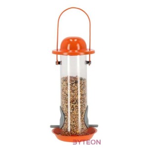 Felakasztható önadagolós madáretető, 24,5 cm, narancssárga
