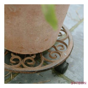 Öntöttvas gurulós virágtartó, 29 cm átmérőjű