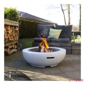 Kőhatású kerek tűzrakó, kiegészítőkkel, 90 cm átmérőjű