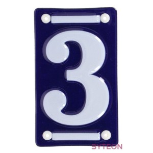 Tűzzománc házszám, 3