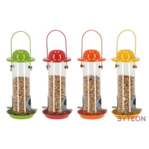 Felakasztható önadagolós madáretető, 24,5 cm, narancssárga