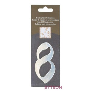 Modern acél házszám, 8