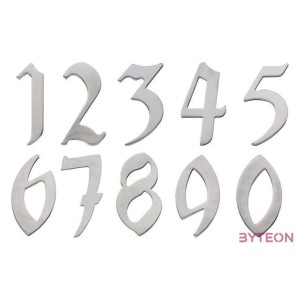 Modern acél házszám, 4