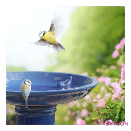 Kerámia madáretető és itató állvány, kék