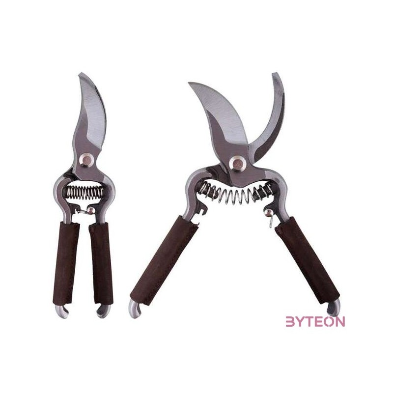 Rozsdamentes acél metszőolló bőr borítású markolattal, 20,5 cm