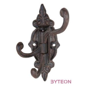 Klasszikus öntöttvas fogas, 3 forgatható akasztóval