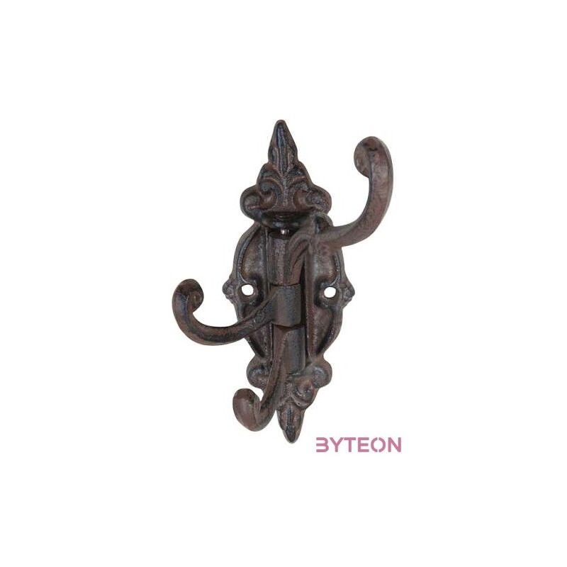 Klasszikus öntöttvas fogas, 3 forgatható akasztóval