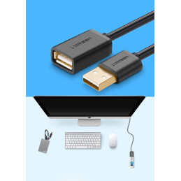 UGREEN US103 USB 2.0 hosszabbító kábel, 1 m (fekete)