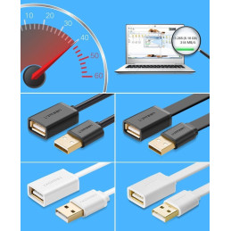 UGREEN US103 USB 2.0 hosszabbító kábel, 1 m (fekete)