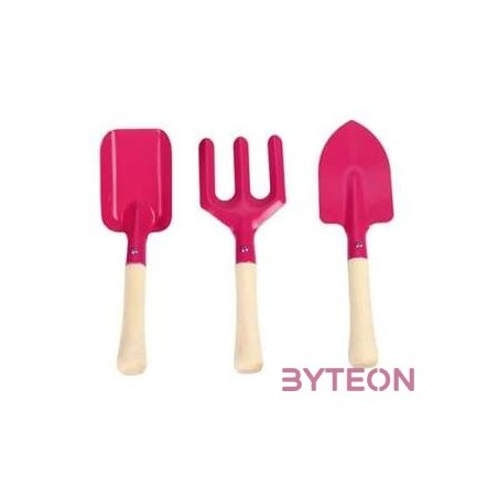Gyerek kerti szerszám szett, 3 db-os, pink