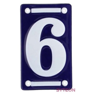 Tűzzománc házszám, 6