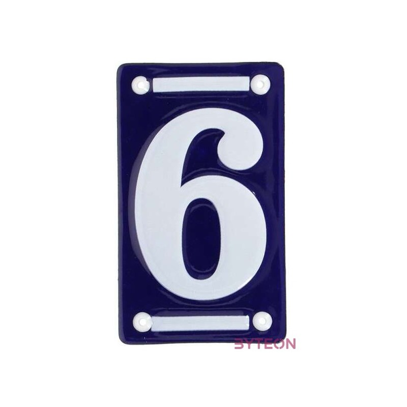 Tűzzománc házszám, 6