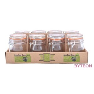 Csatos tároló üveg szett, 8 db-os