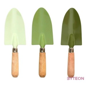 Fém kézi ásó fa nyéllel, fűzöld