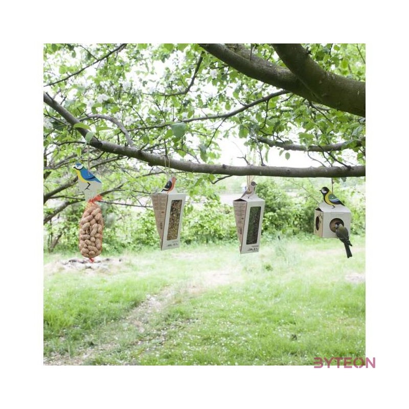 Felakasztható madár mintás madáretető, vegyes magokkal, D