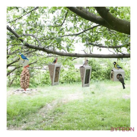 Felakasztható madár mintás madáretető, vegyes magokkal, D