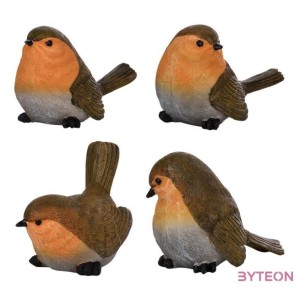 Vörösbegy polyresin szobor, S, C típus, kültéri és beltéri dekorációs kiegészítő