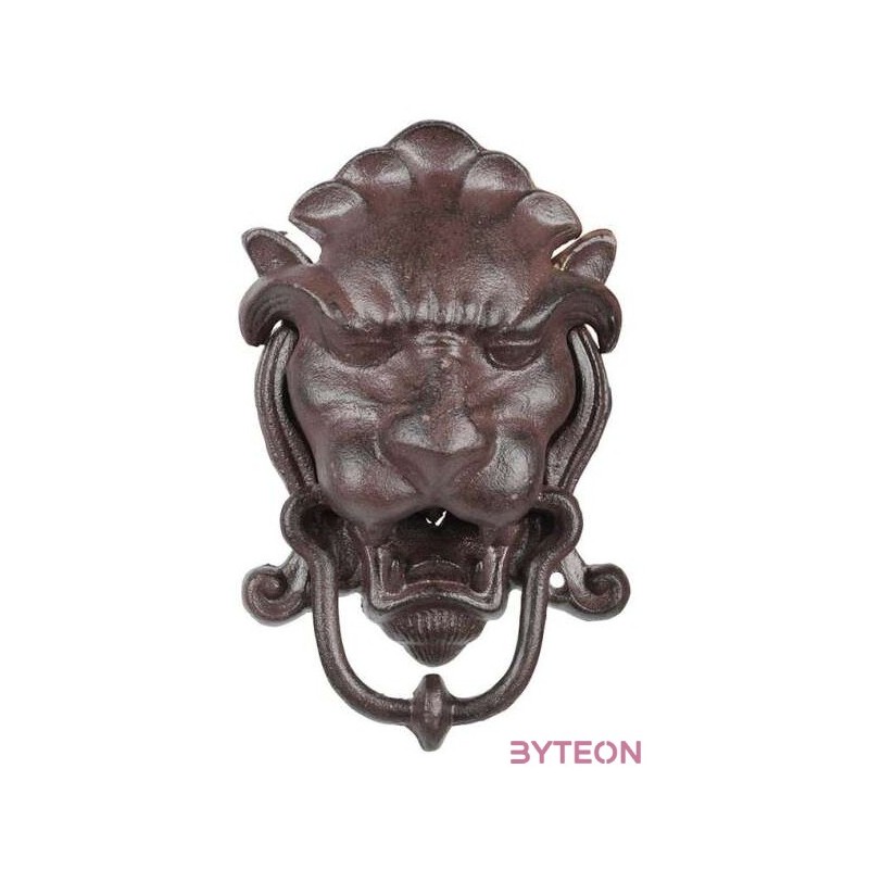 Öntöttvas oroszlános ajtókopogtató, 21 cm