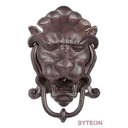 Öntöttvas oroszlános ajtókopogtató, 21 cm