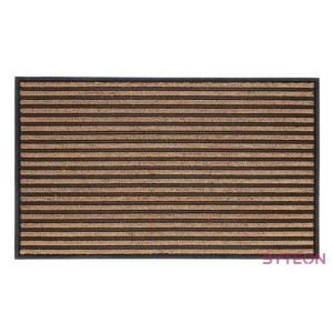 Csíkos kókuszrost és gumi lábtörlő, 76 x 45 cm