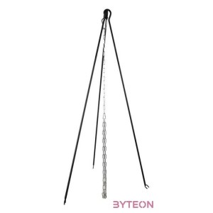 Tűzrakó tálra szerelhető fém bográcstartó állvány lánccal, 118 cm