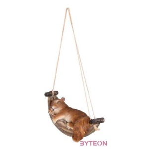 Mókus függőágyban polyresin szobor, kültéri és beltéri dekorációs kiegészítő