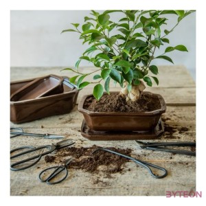 Fekete acél bonsai olló, 20 cm