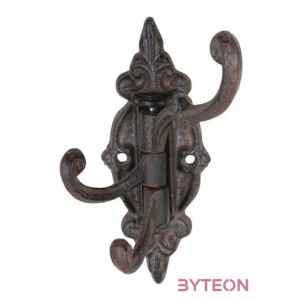 Klasszikus öntöttvas fogas, 3 forgatható akasztóval