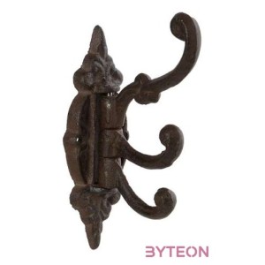 Klasszikus öntöttvas fogas, 3 forgatható akasztóval