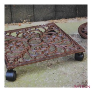 Öntöttvas gurulós virágtartó, 28 x 28 cm