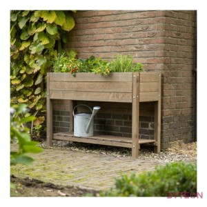 Fából készült magaságyás, barna, 118 x 40 cm