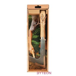 Rozsdamentes acél járdaszegély gyomláló, kőrisfa nyéllel, 31 cm