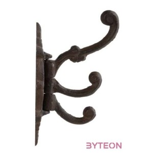 Klasszikus öntöttvas fogas, 3 forgatható akasztóval