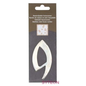 Modern acél házszám, 9