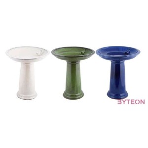 Kerámia madáretető és itató állvány, kék