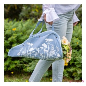 Mezei virág mintás virágtartó táska, kék