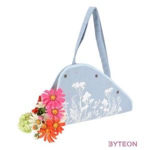 Mezei virág mintás virágtartó táska, kék