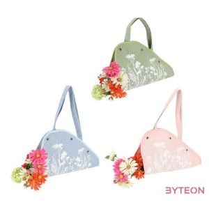 Mezei virág mintás virágtartó táska, kék