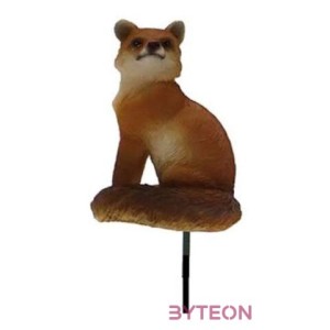 Leszúrható róka polyresin szobor, kültéri és beltéri dekorációs kiegészítő